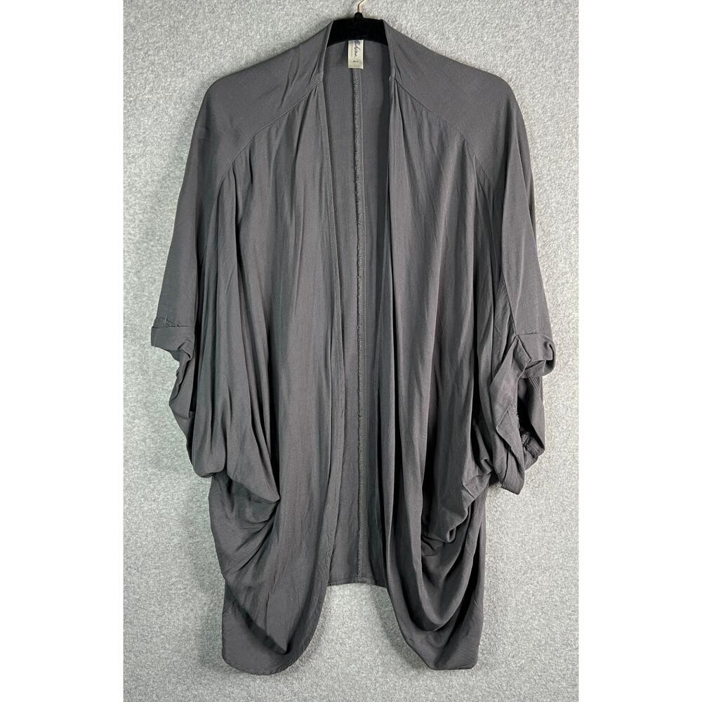 Mahina Gray Kimono Shawl Cardigan M/L Lightweight Open Front